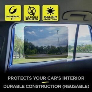 2 New Auto Drive Black PVC Static Cling Sun Shade Product 16"X12"